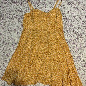 Old Navy Cami XL Sundress Yellow White Floral Swing Dress